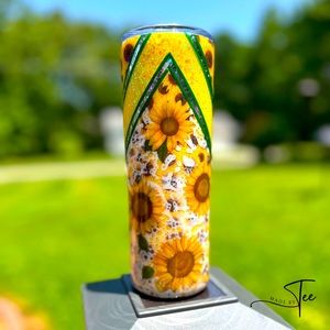 Sunflower tumbler 20 oz skinny